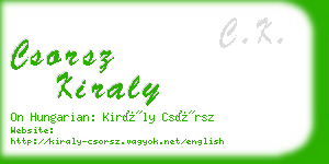 csorsz kiraly business card